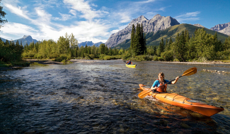 Kayaking on the Kananaskis River