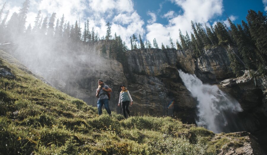 Hiking near Panther Falls in Banff National Park