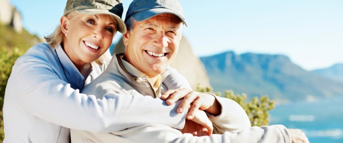 Couple enjoying a getaway in the mountains