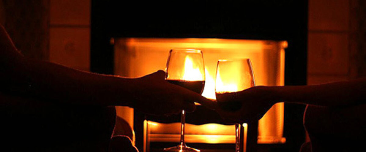 Fireplace at the Georgetown Inn in Canmore