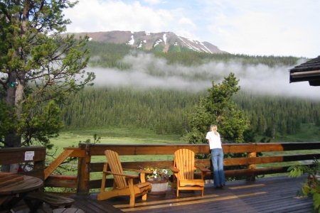 Veranda at Mountain Engadine Lodge in Kananaskis Country