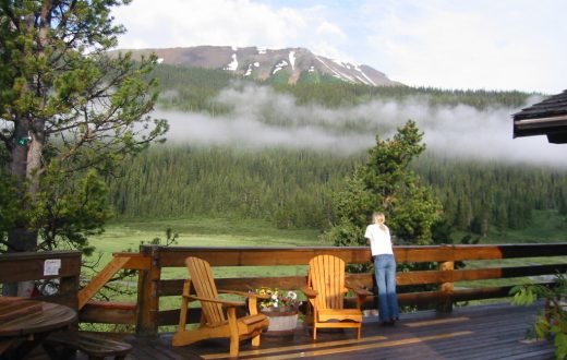 Veranda at Mountain Engadine Lodge in Kananaskis Country