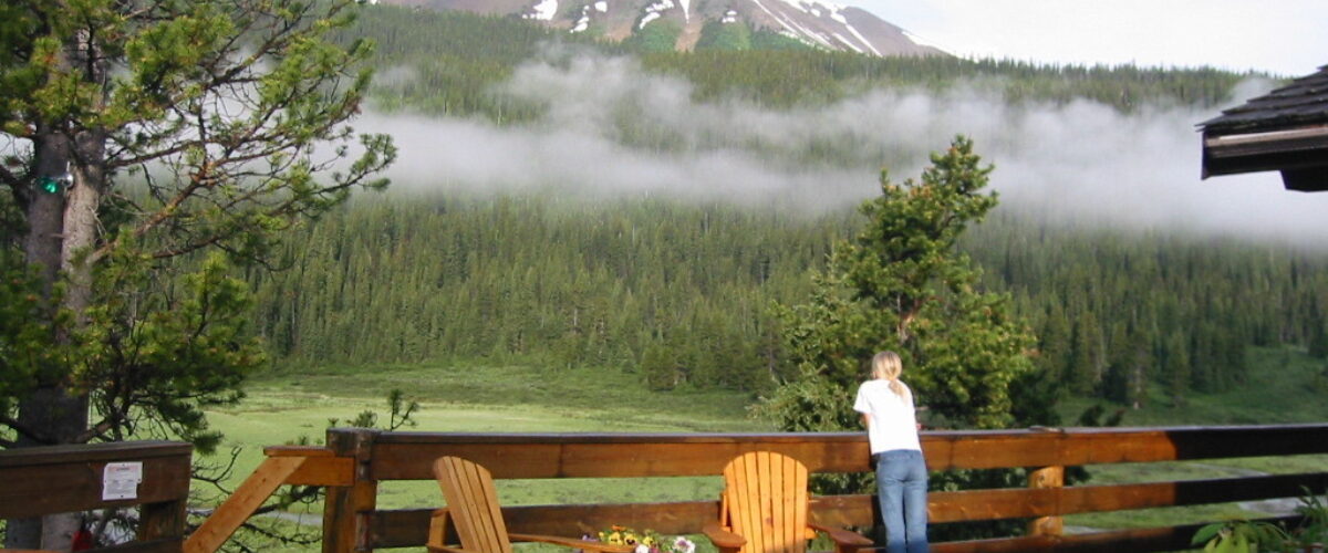 Veranda at Mountain Engadine Lodge in Kananaskis Country