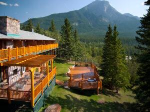 Exterior of Overlander Mountain Lodge near Jasper
