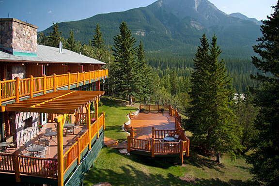 Exterior of Overlander Mountain Lodge near Jasper